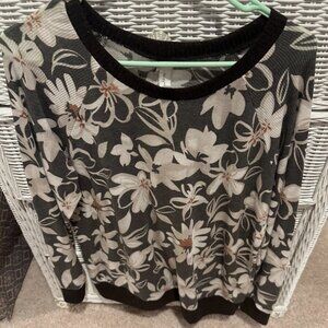 Ladies Honeyme Ribbed Weekender Top- Floral- Medium